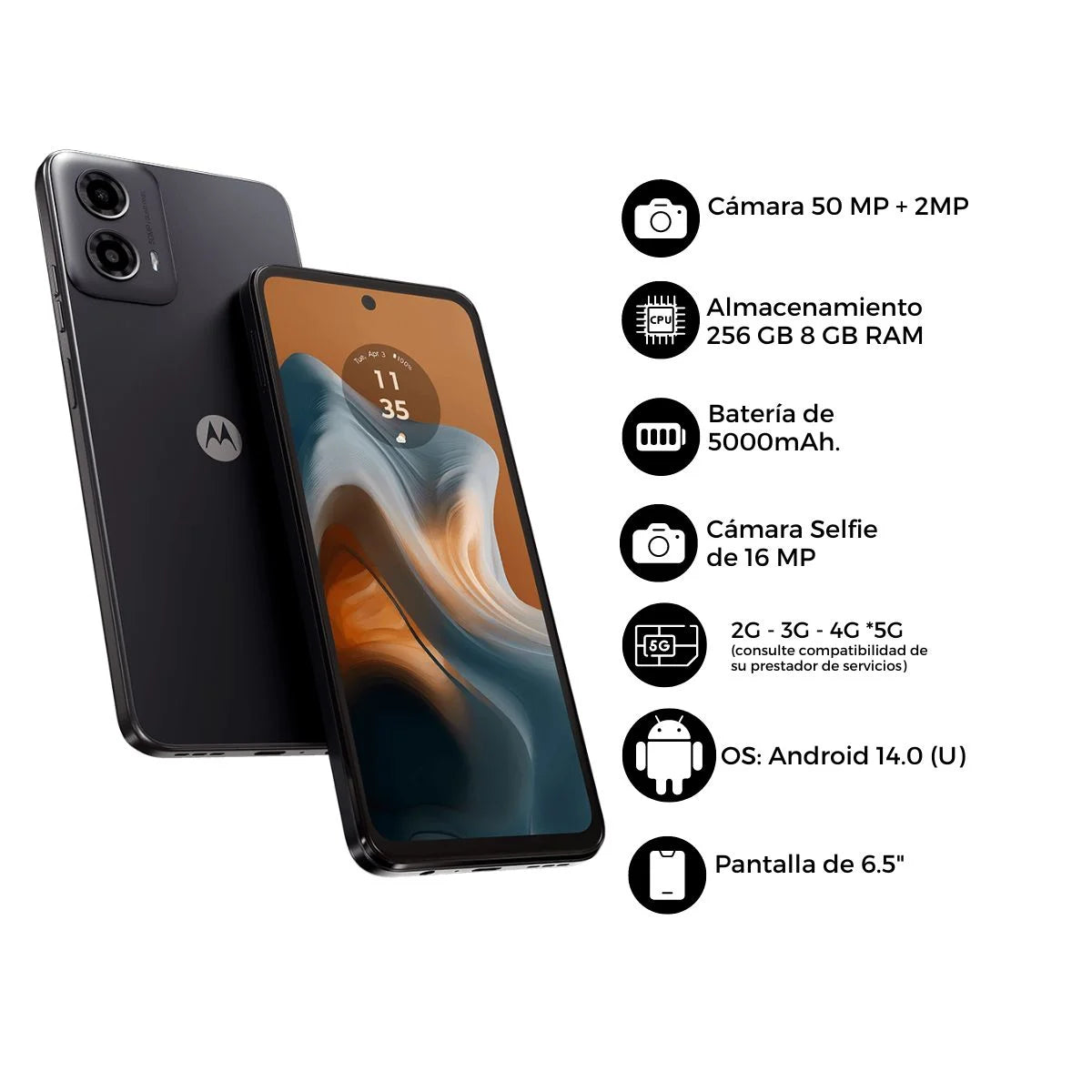 MOTOROLA MOTO G35 5G 8+256GB ✨PAGO SEMANAL $120✨