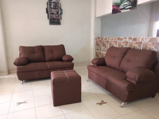 SALA DEPARTAMENTAL LUNA 2 PIEZAS CON TABURETE ✨PAGO SEMANAL $295✨