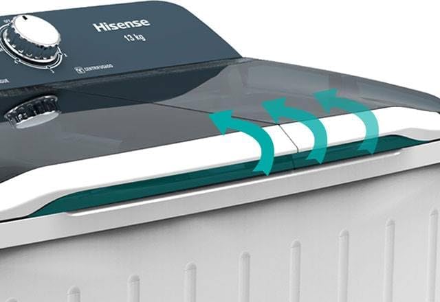 LAVADORA SEMIAUTOMÁTICA DOBLE TINA HISENSE 13KG.
