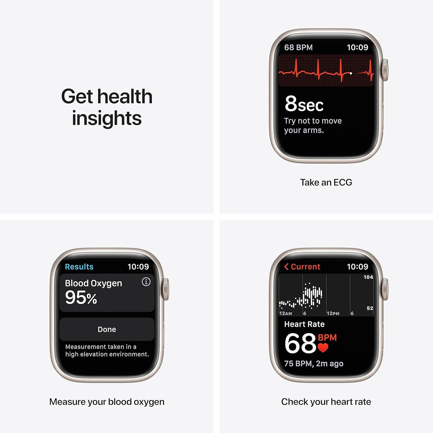Apple Watch Series 7 (1.614") Caja de aluminio color Blanco *PAGO SEMANAL $190*