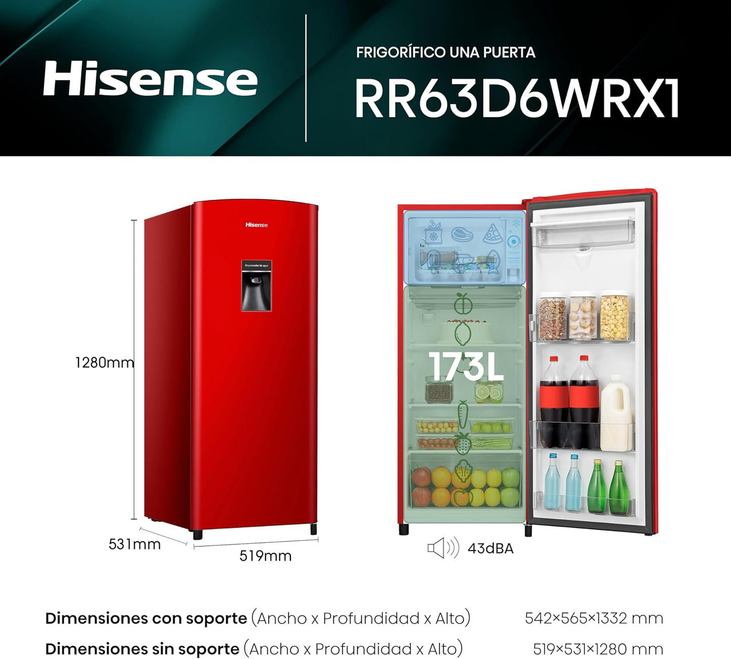REFRIGERADOR HISENSE 7 Pies SEMIAUTOMATICO ✨ PAGO SEMANAL $145✨ GRIS O ROJO