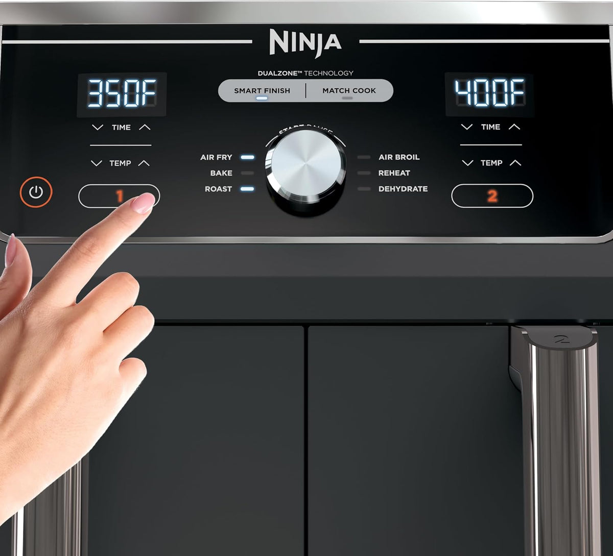 Freidora de Aire Ninja Foodi DualZone 6 en 1 Doble Canasta 8 Litros Gris Oscuro DZ201