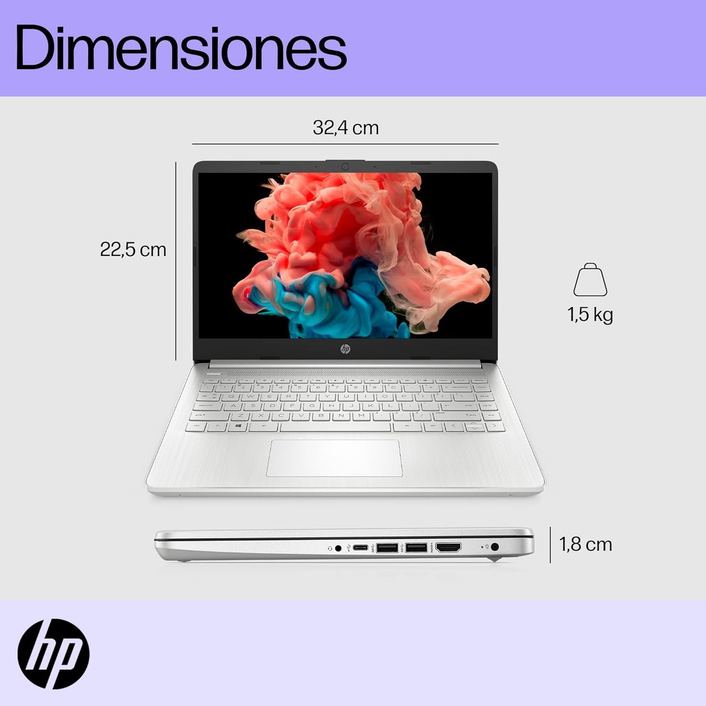 LAPTOP HP 14" 8GB RAM+512GB INTEL CELERON 💻