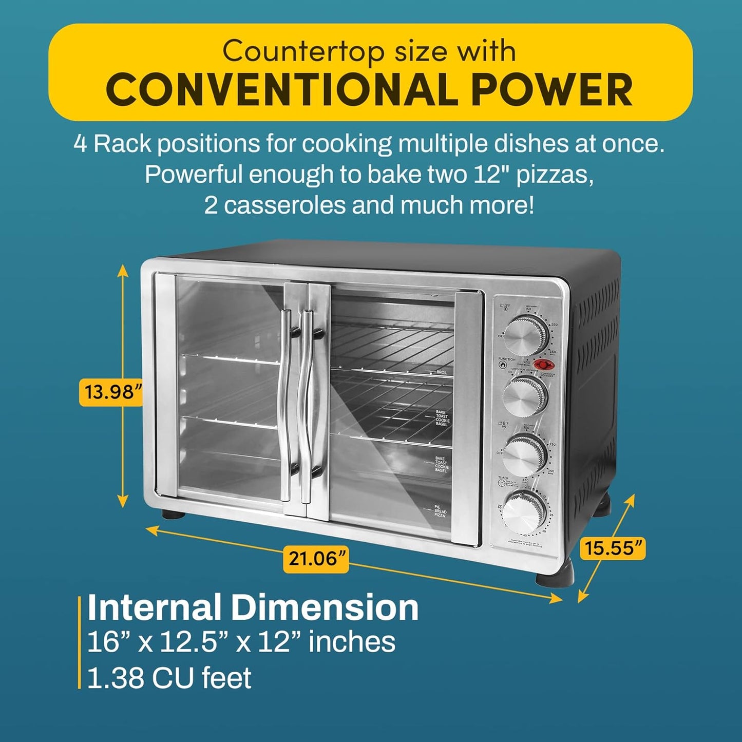 HORNO Elite Gourmet 45L Puerta francesa ✨PAGO SEMANAL $130.00✨