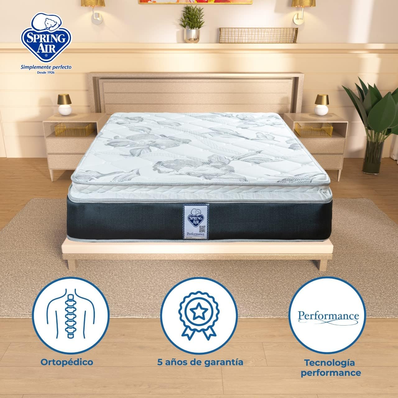 COLCHON KING SIZE SPRING AIR CONFORT MEDIO ✨PAGO SEMANAL $205✨