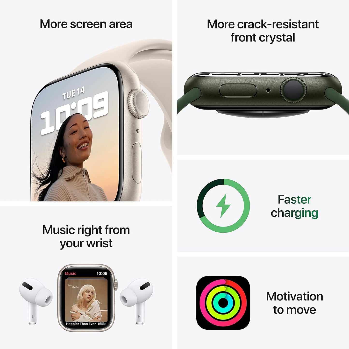 Apple Watch Series 7 (1.614") Caja de aluminio color Blanco *PAGO SEMANAL $190*