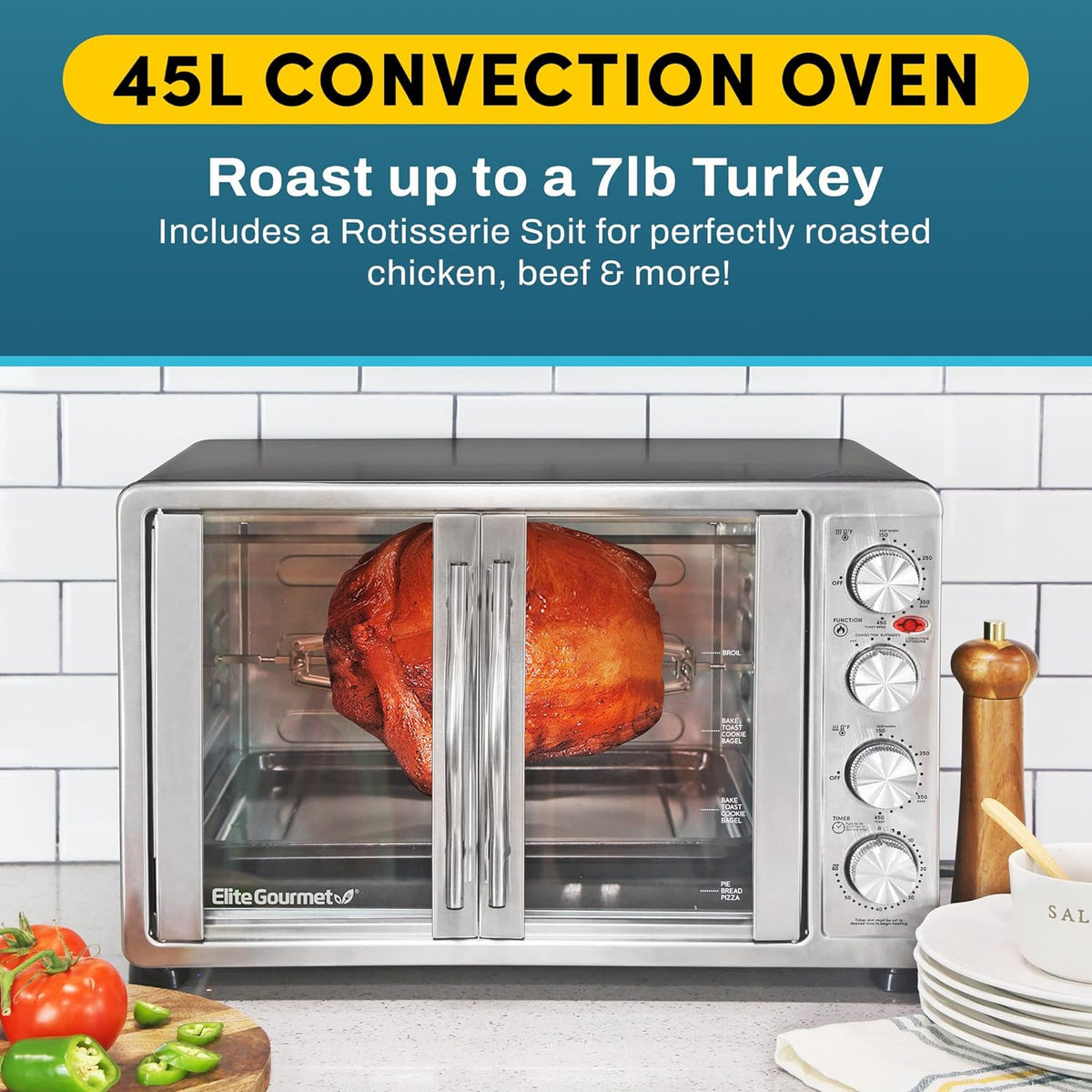 HORNO Elite Gourmet 45L Puerta francesa
