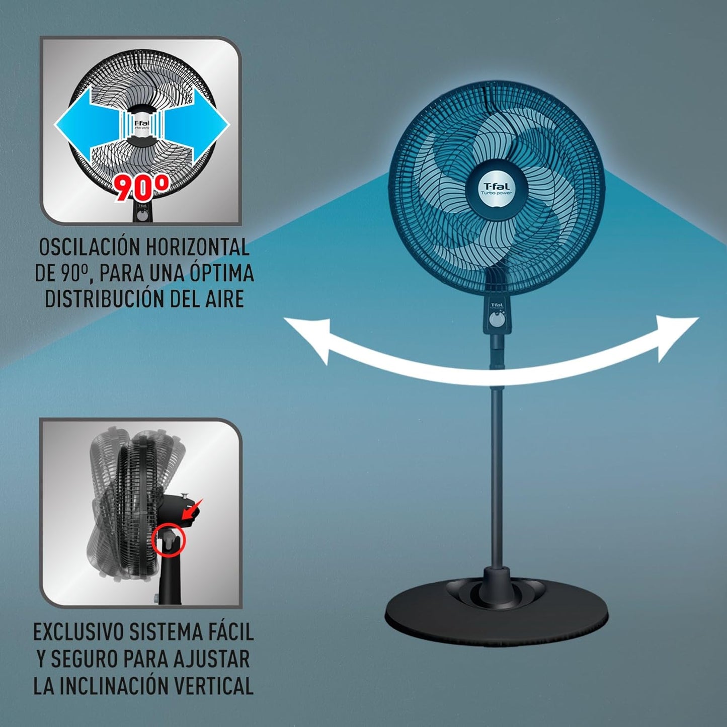 VENTILADOR DE PEDESTAL T-FAL TURBO POWER 18" 🔥PAGO SEMANAL $55.00🔥