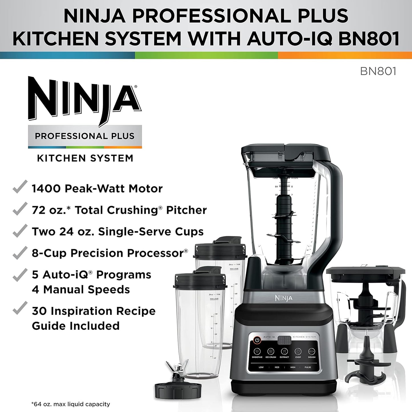 Sistema de Cocina NINJA 3 en 1, Set Licuadora con 5 programas ✨PAGO SEMANAL $190✨