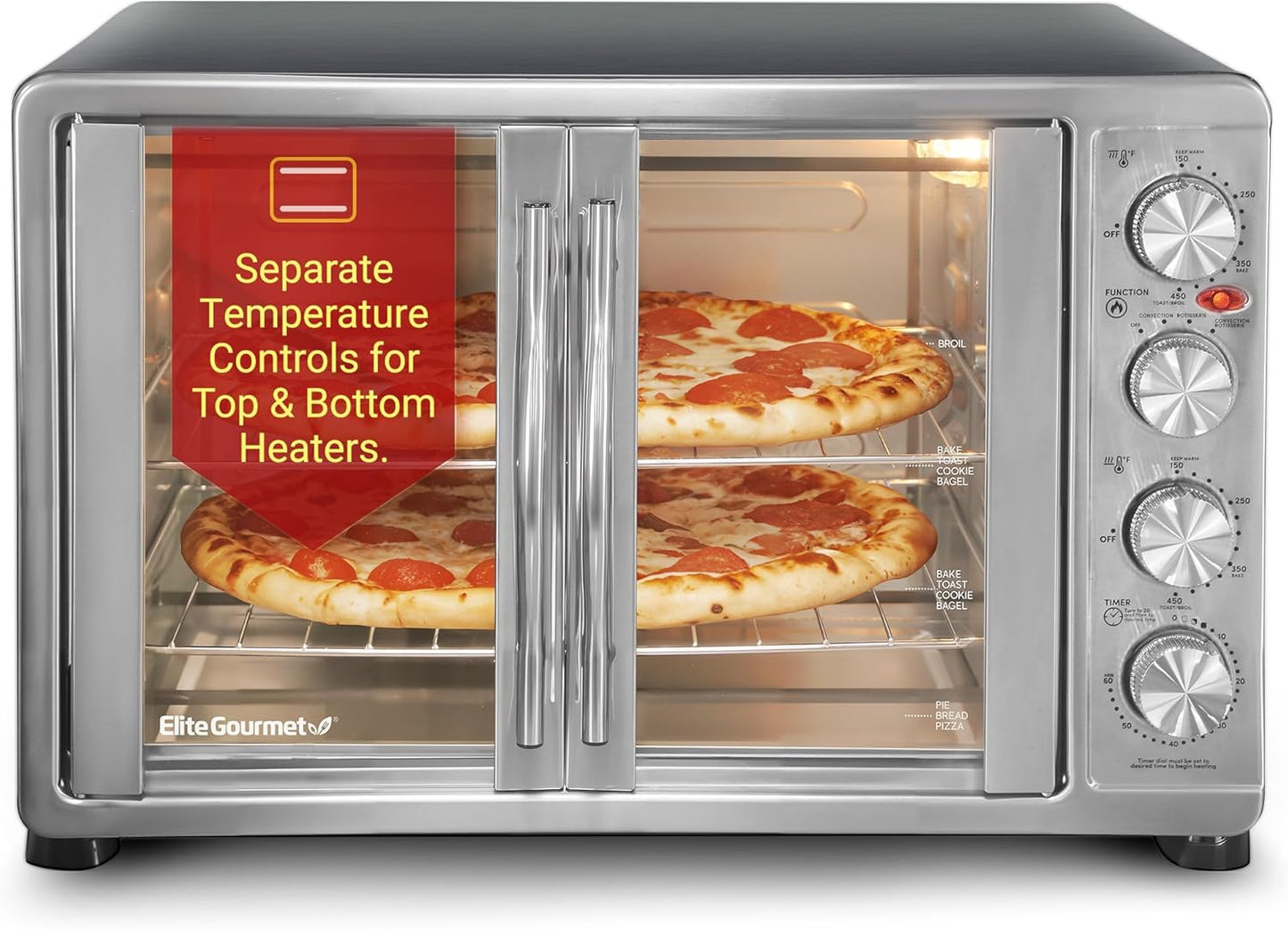 HORNO Elite Gourmet 45L Puerta francesa ✨PAGO SEMANAL $130.00✨