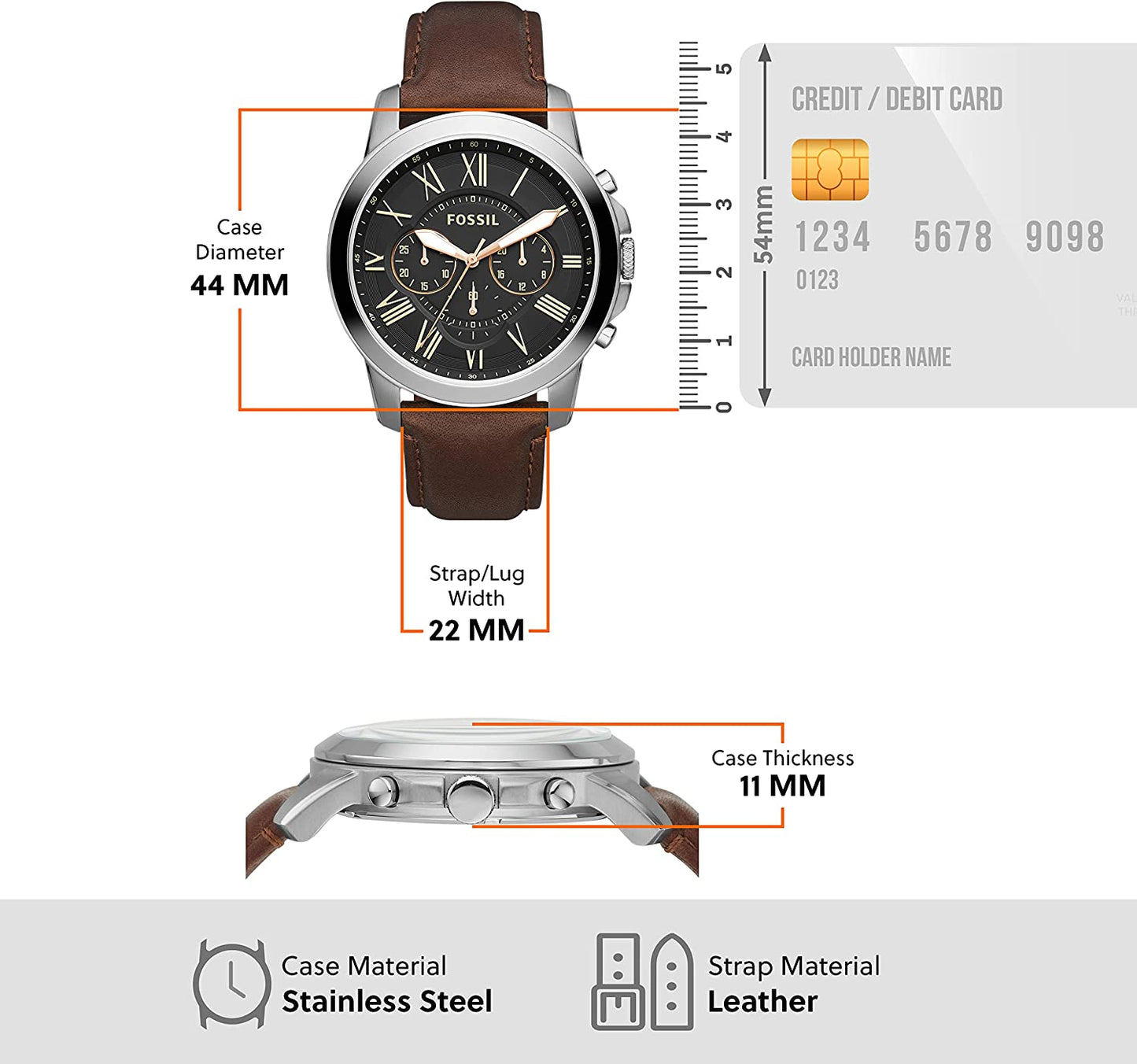 RELOJ FOSSIL GRANT DE 44MM *PAGO SEMANAL $90*