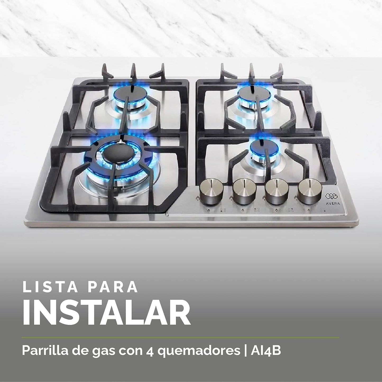 PARRILLA AVERA DE GAS DE 4Q. ACERO INOXIDABLE
