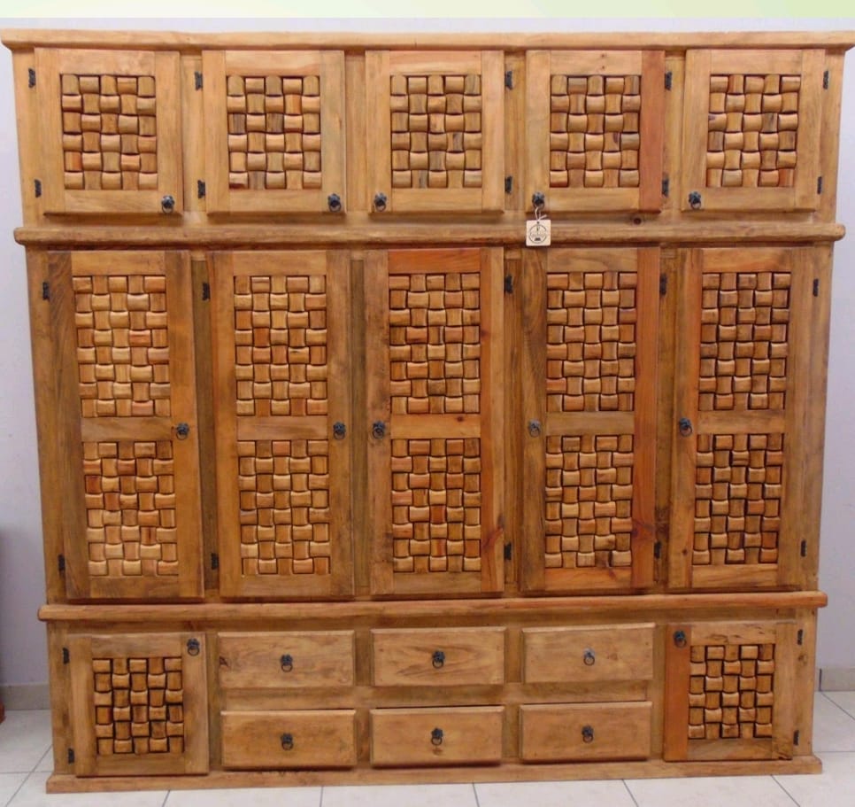 ROPERO DE MADERA DE 3 PIEZAS CON 5 PUERTAS