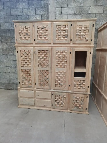 ROPERO DE MADERA 3 PIEZAS CON 4 PUERTAS ✨PAGO SEMANAL $175✨