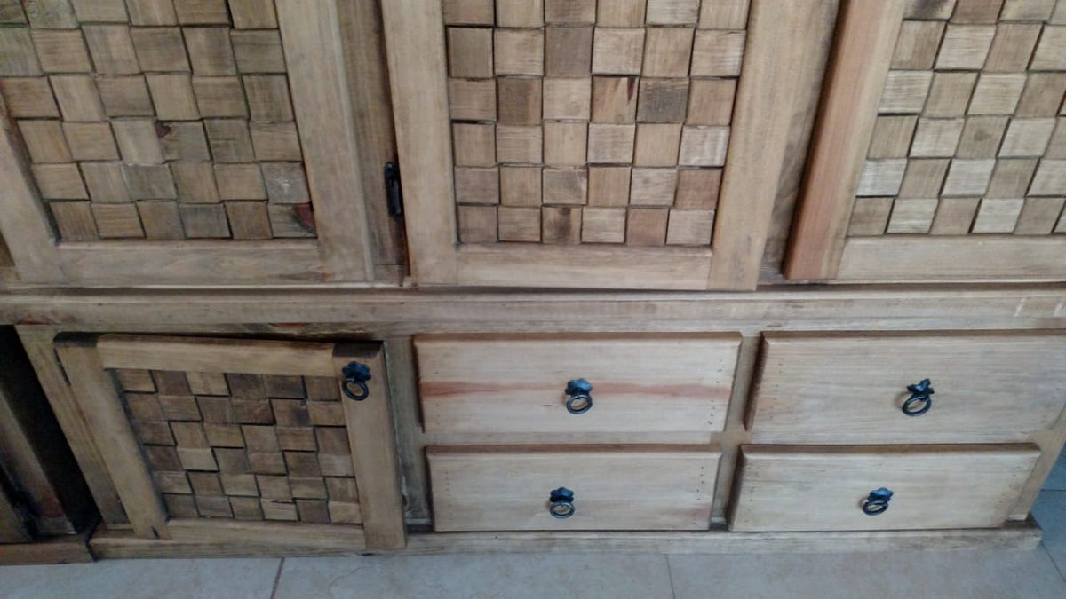 ROPERO DE MADERA 3 PIEZAS CON 3 PUERTAS