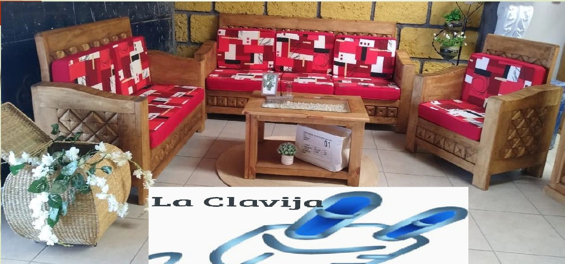 SALA RUSTICA DE 3 PIEZAS O ESQUINERA CON COJINES ✨PAGO SEMANAL $150✨