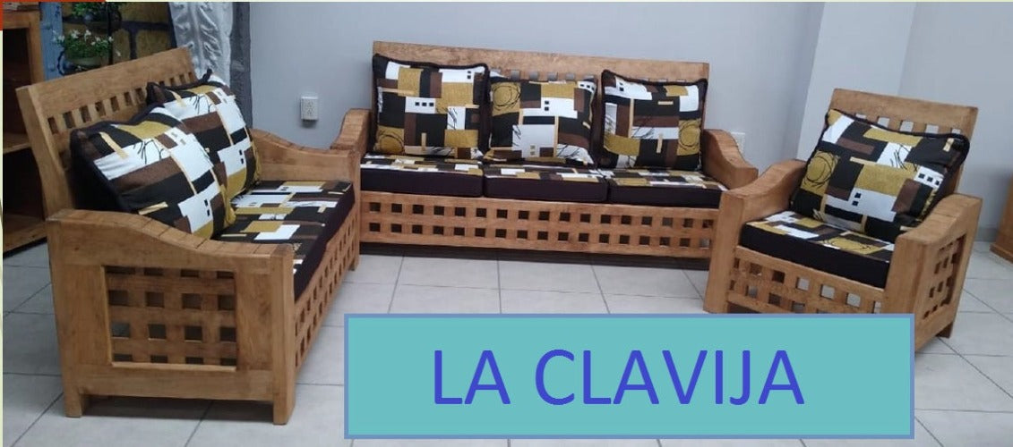 SALA RUSTICA DE 3 PIEZAS O ESQUINERA CON COJINES ✨PAGO SEMANAL $150✨