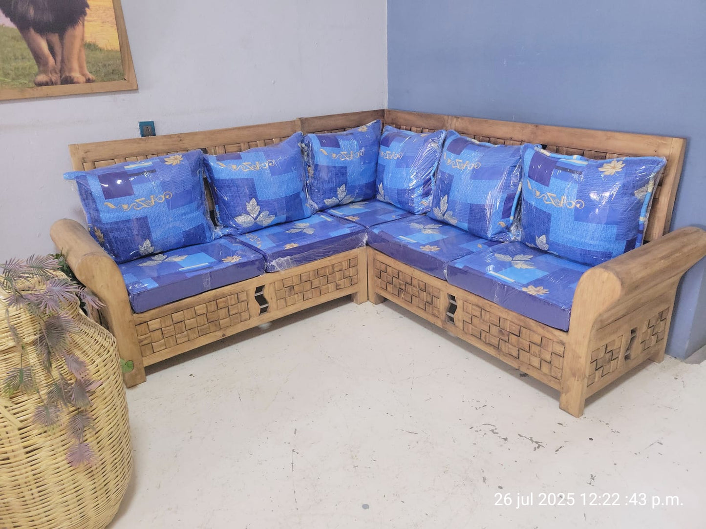 SALA RUSTICA DE 3 PIEZAS O ESQUINERA CON COJINES ✨PAGO SEMANAL $150✨