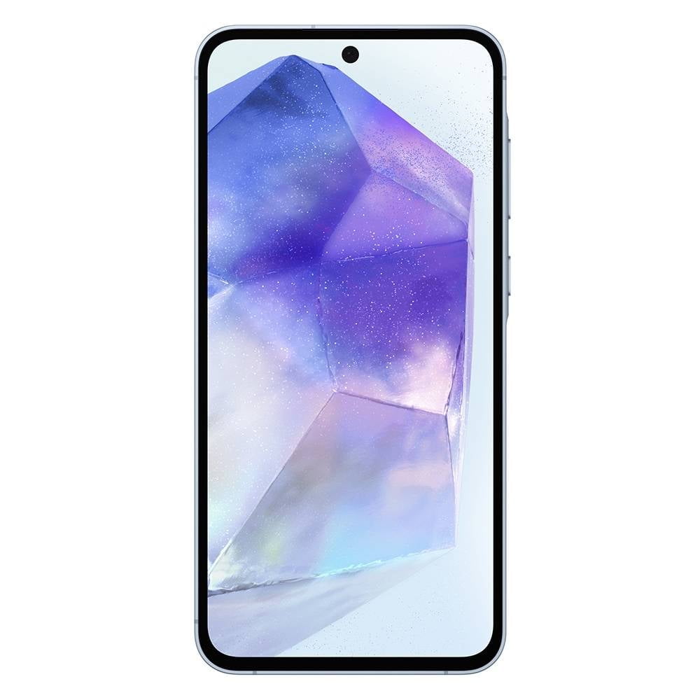 Samsung Galaxy A55 5G Azul Perspectiva Lateral Oficial