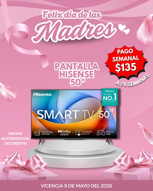 PANTALLA HISENSE 50" 4K  🔥PAGO SEMANAL $165🔥