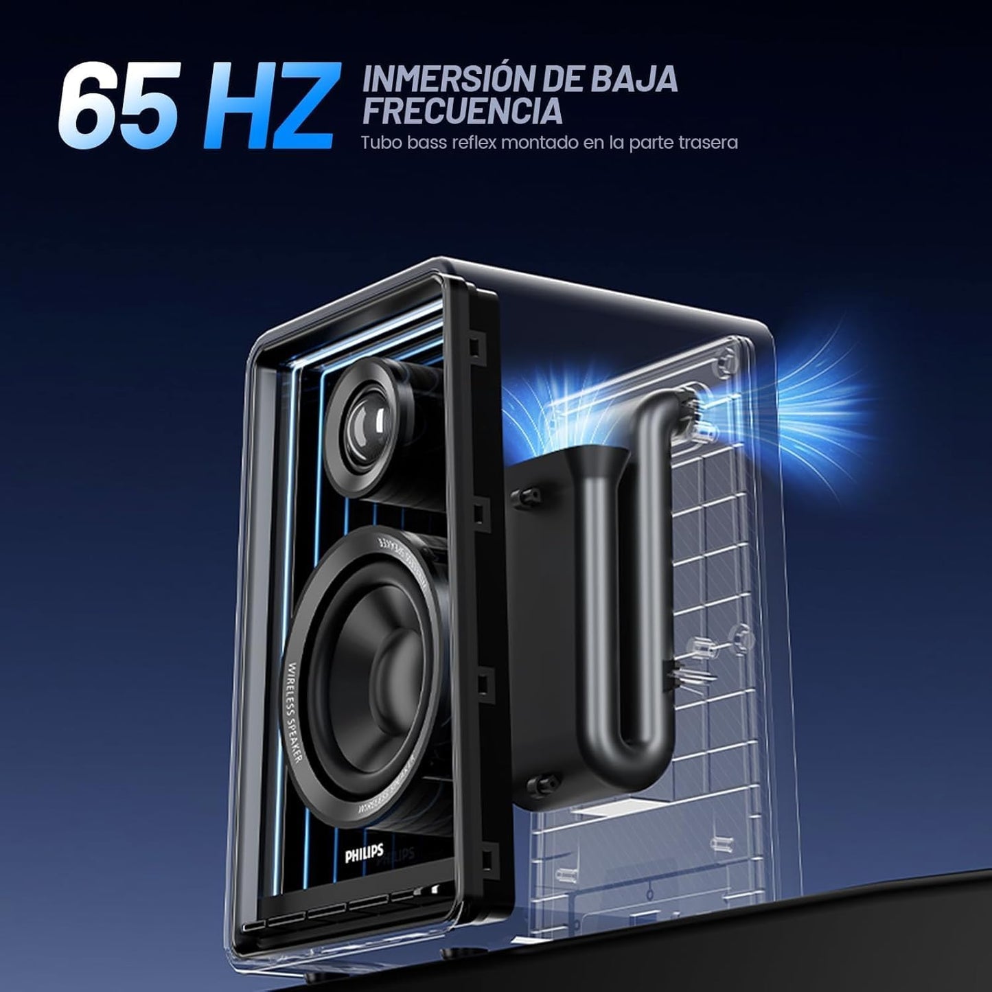 BOCINA PHILIPS con Subwoofer de 20 W y Tweeter de 10 W, Iluminación RGB ✨PAGO SEMANAL $70✨