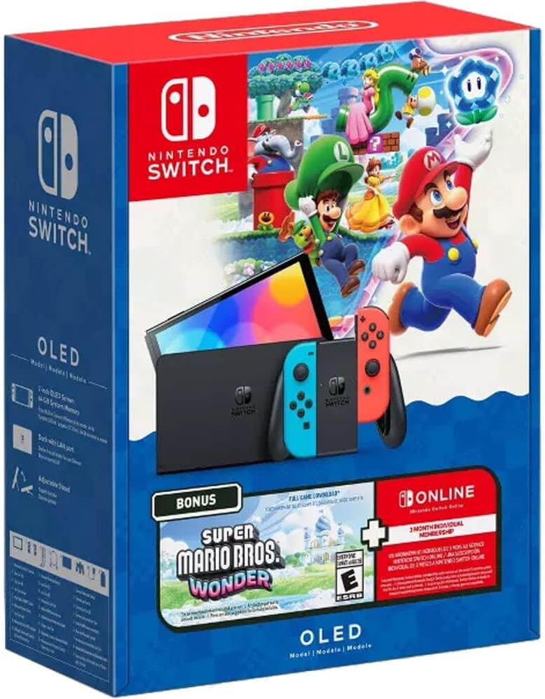 NINTENDO SWITCH OLED SUPER MARIO BROS.WONDER con 3 meses de membresia en linea ✨PAGO SEMANAL $175✨