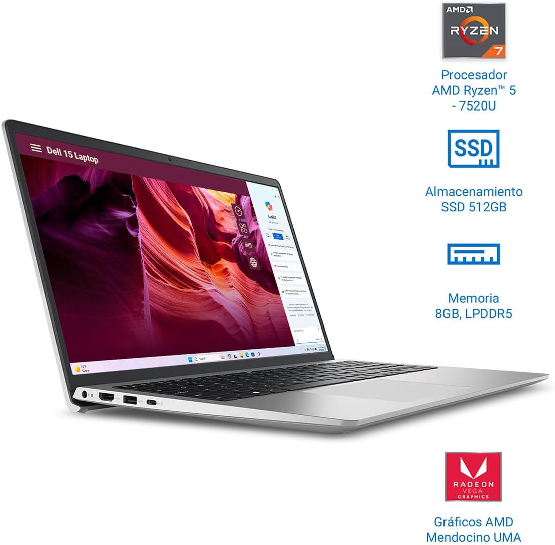 Laptop Dell Inspiron 15 3535 15.6 Pulgadas FHD AMD Ryzen 5 8GB RAM 512GB SSD Windows 11