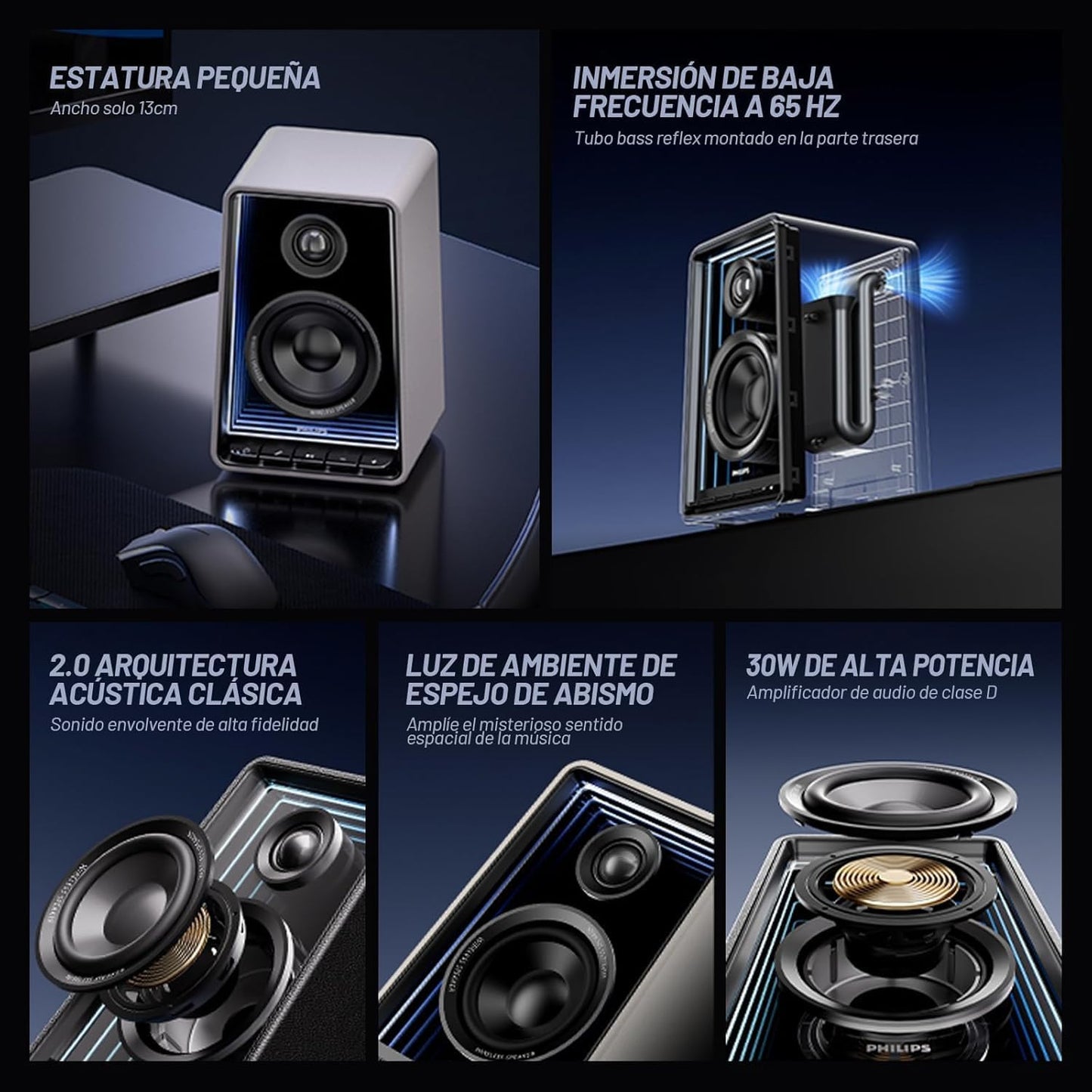 BOCINA PHILIPS con Subwoofer de 20 W y Tweeter de 10 W, Iluminación RGB ✨PAGO SEMANAL $70✨