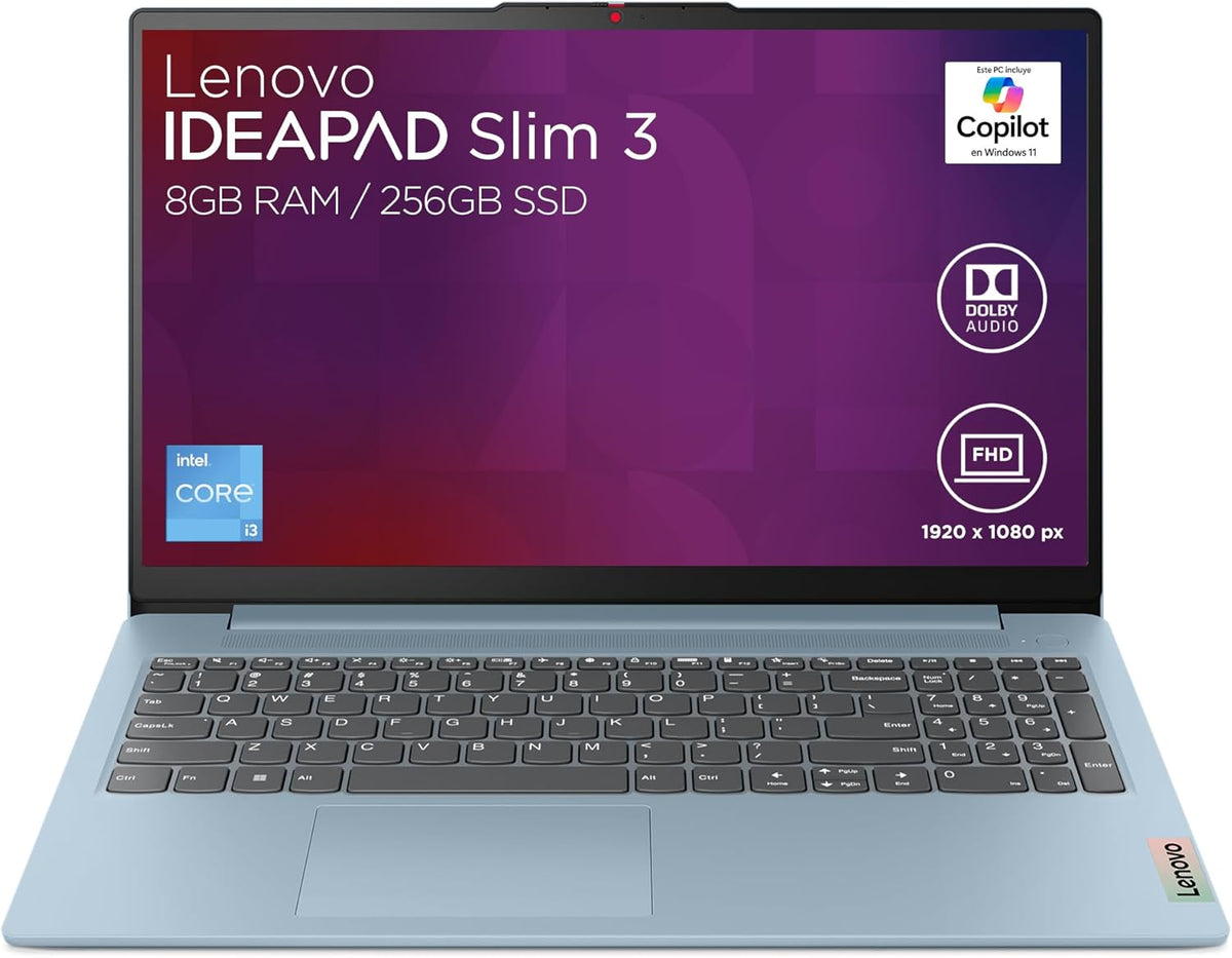 LAPTOP LENOVO IDEAPAD SLIM 15.6" 8GB RAM+256GB i3