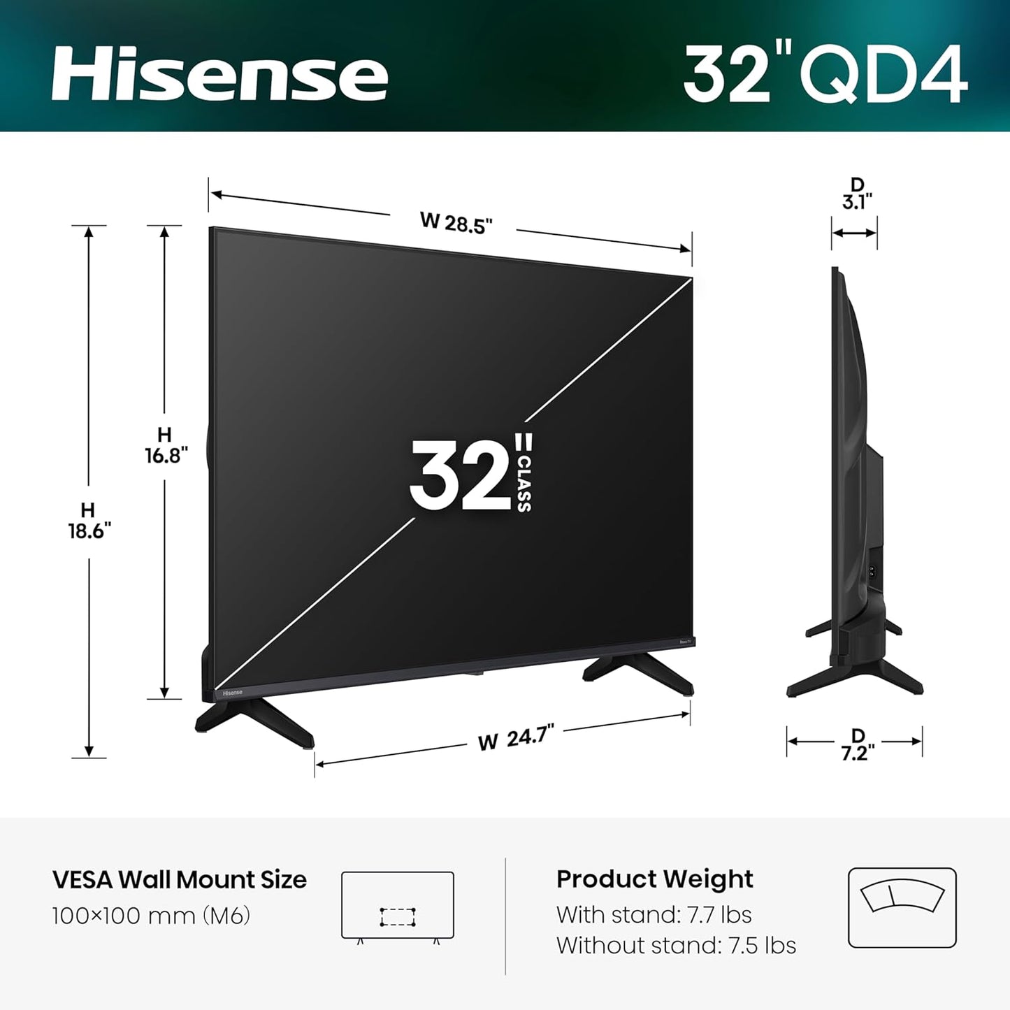 PANTALLA HISENSE 32" SMARTV ROKU 🔥PAGO SEMANAL $140🔥