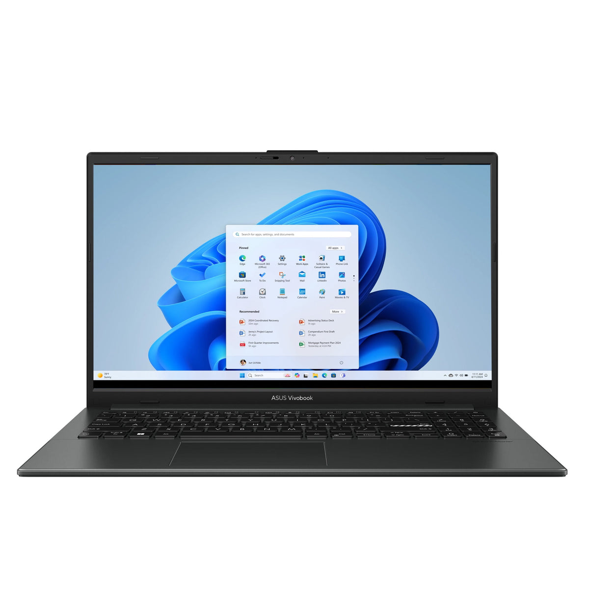 Laptop ASUS Vivobook Go 15 Vista de Puertos y Cubierta Superior