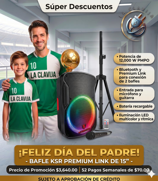 BAFLE KSR PREMIUM LINK DE 15" ✨PAGO SEMANAL $85✨