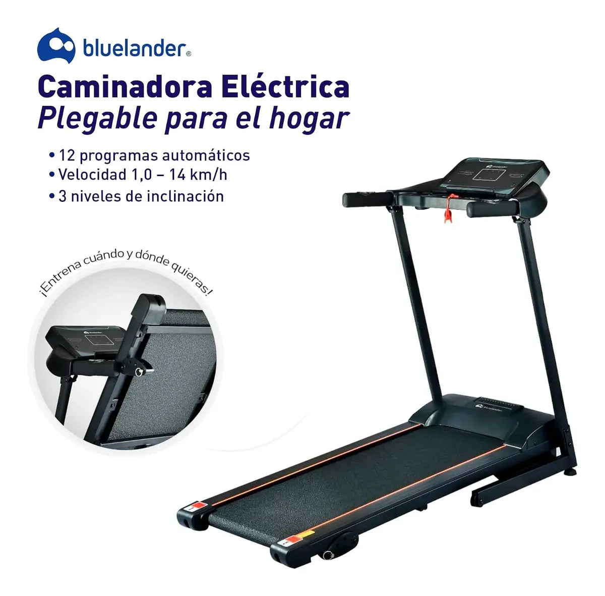 CAMINADORA ELECTRICA BLUELANDER 2.5 HP PLEGABLE ✨PAGO SEMANAL $190✨