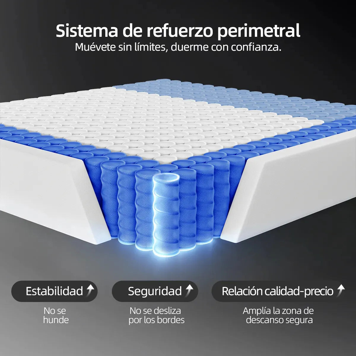 COLCHON MATRIMONIAL HIBRIDO PREMIUM MEMORY FOAM EN CAJA  🔥PAGO SEMANAL $165🔥