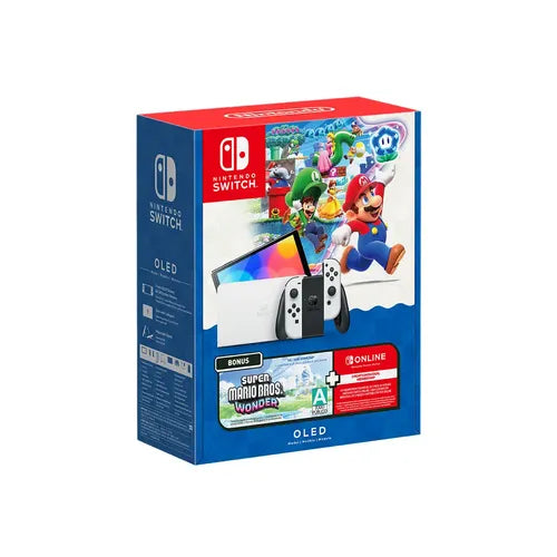 Consola Nintendo Switch con Joy-Con Rojo y Azul Neón en Pantalla y Dock