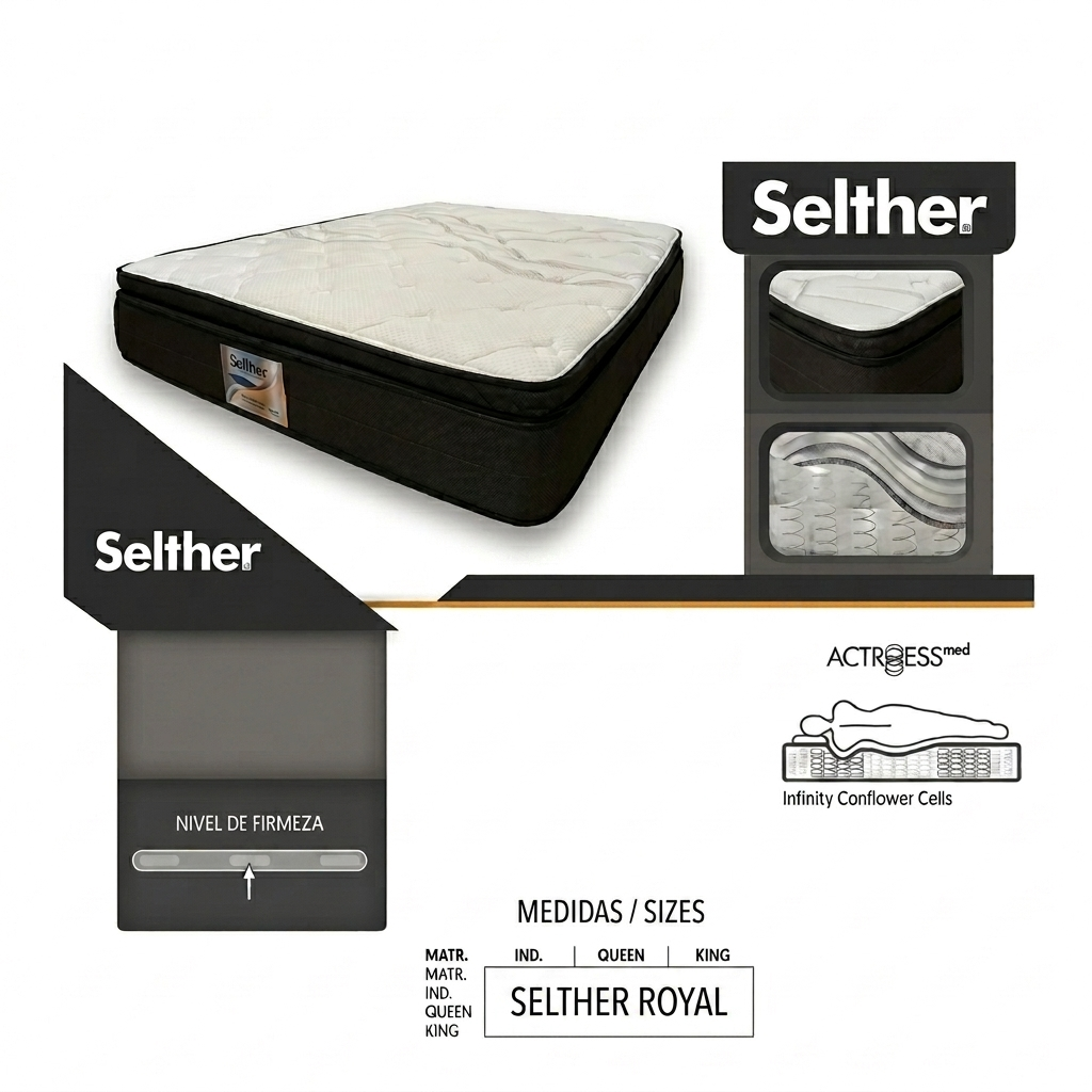 COLCHON MATRIMONIAL SELTHER ROYAL  🔥PAGO SEMANAL $145🔥