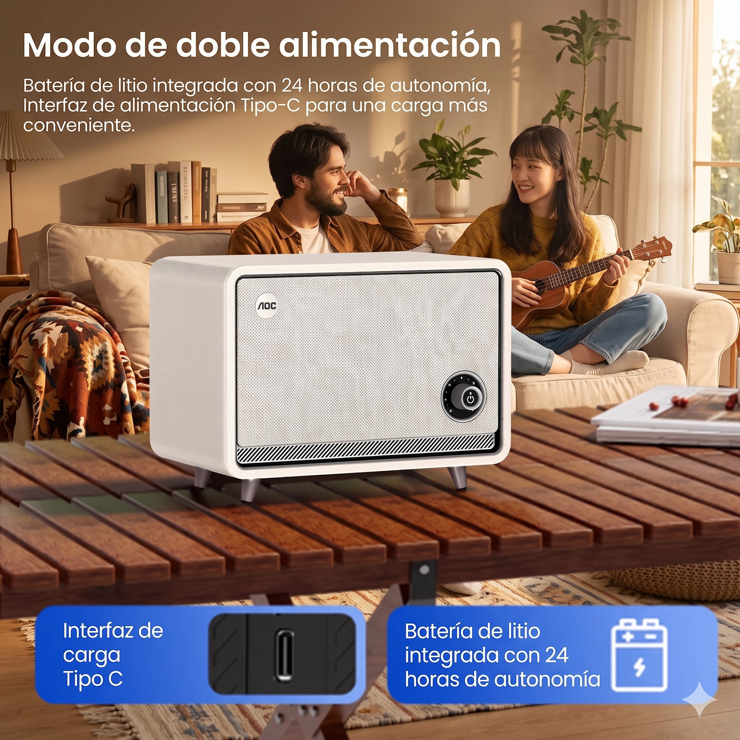 BOCINA AOC Bluetooth Portatil 80W  ✨PAGO SEMANAL $70✨