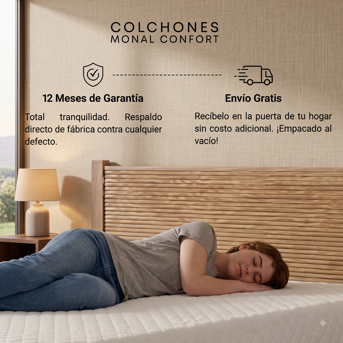 COLCHON MATRIMONIAL EN CAJA MONAL CONFORT FIRME, Colchón de 21 cm de Grueso 🔥PAGO SEMANAL $115🔥
