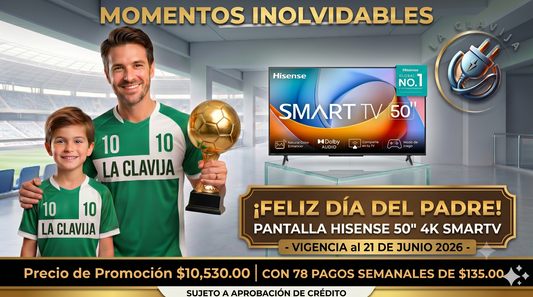 PANTALLA HISENSE 50"4K SMARTV 🔥PAGO SEMANAL $165🔥