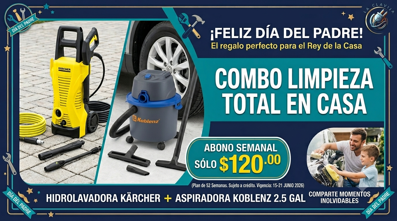 COMBO HIDROLAVADORA KARCHER Y ASPIRADORA KOBLENZ 2.5 GAL🔥