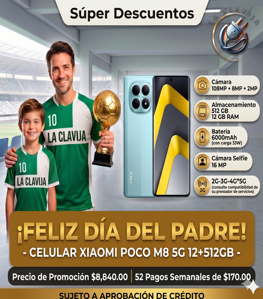 CELULAR XIAOMI POCO M8 5G 12+512GB ✨PAGO SEMANAL $190✨