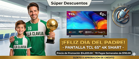PANTALLA TCL 65" 4K SMART TV 🔥PAGO SEMANAL $215🔥