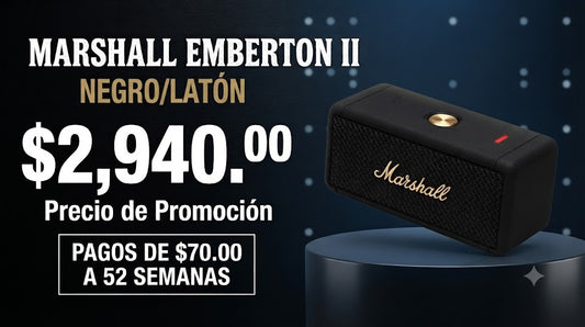 BOCINA MARSHALL Emberton II  Negro/Latón ✨PAGO SEMANAL $90✨