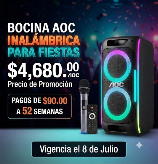 Bocina AOC inalámbrica para Fiestas  ✨PAGO SEMANAL $105✨