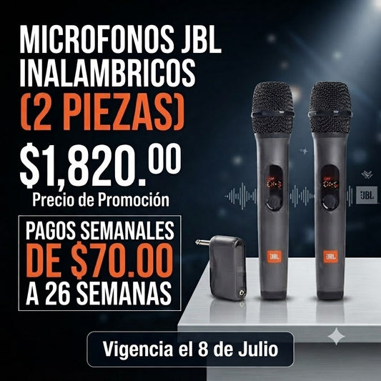 MICROFONOS JBL INALAMBRICOS (2 PIEZAS) 🔥PAGO SEMANAL $90🔥