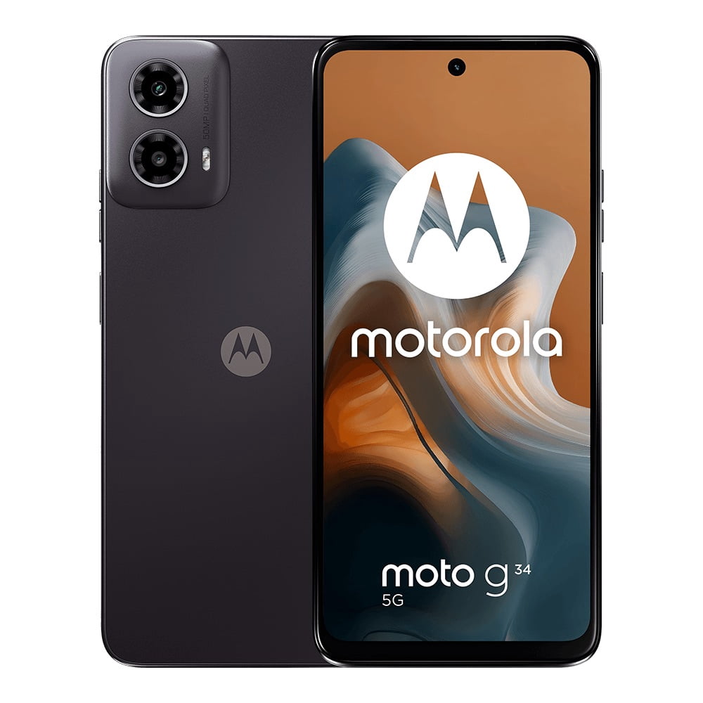 Smartphone Motorola Moto G34 5G Azul Vista Frontal y Trasera Oficial