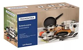 BATERIA TRAMONTINA ACERO INOXIDABLE 10 PIEZAS *PAGO SEMANAL $60*