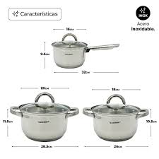 Batería De Cocina Kaiserhoff 12 Piezas Acero Inoxidable ✨PAGO SEMANAL $85✨