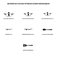 BATERIA TRAMONTINA ACERO INOXIDABLE 10 PIEZAS *PAGO SEMANAL $60*